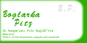 boglarka pitz business card